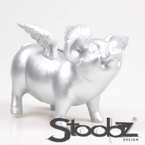 Enkelipossu/pankki 14x25x15 cm silver, Stoobz Design