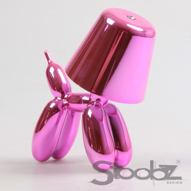 Balloon Dog ilmapallokoira USB-ladattava LED-valo 18cm fuksia, Stoobz Design
