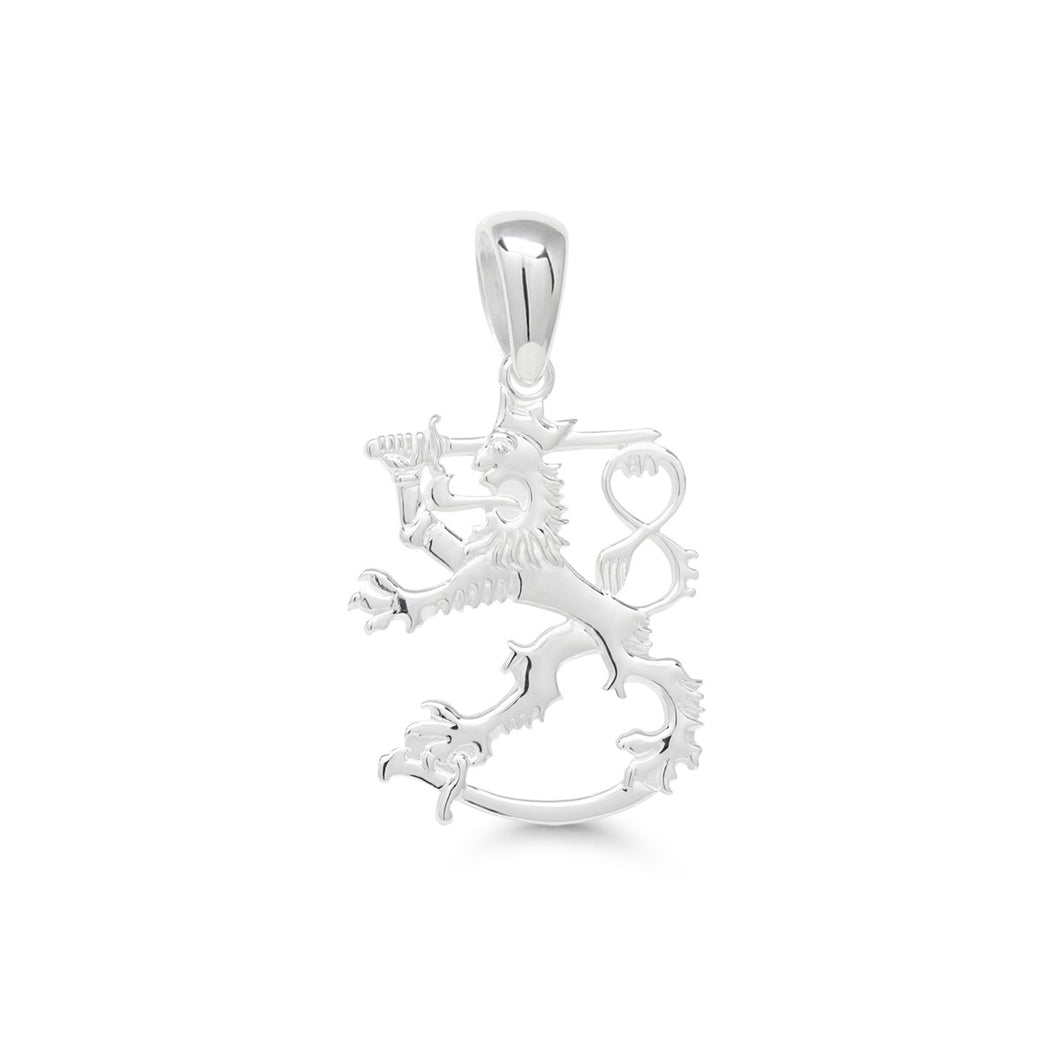 Suomi leijona riipus 20mm , hopea