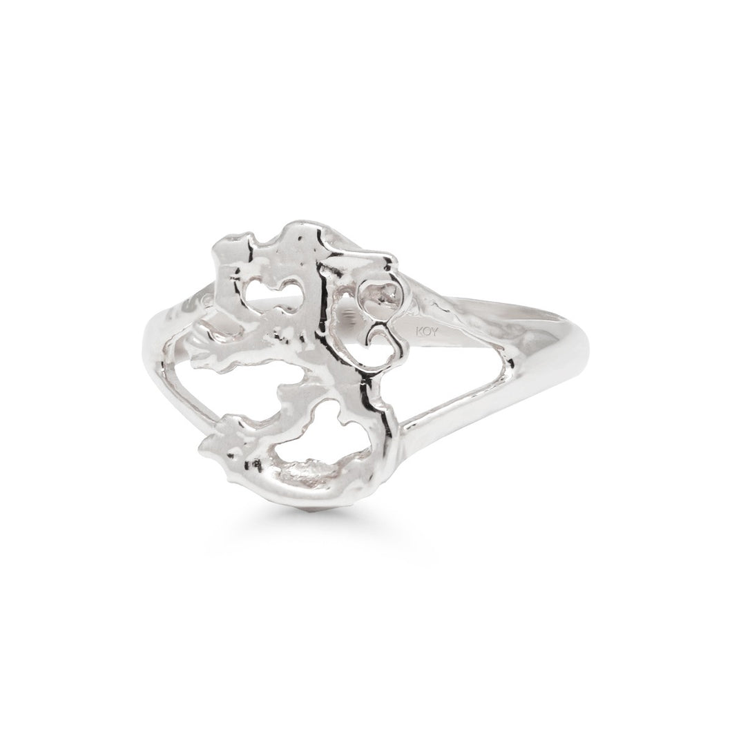 Suomileijona kastesormus, hopea