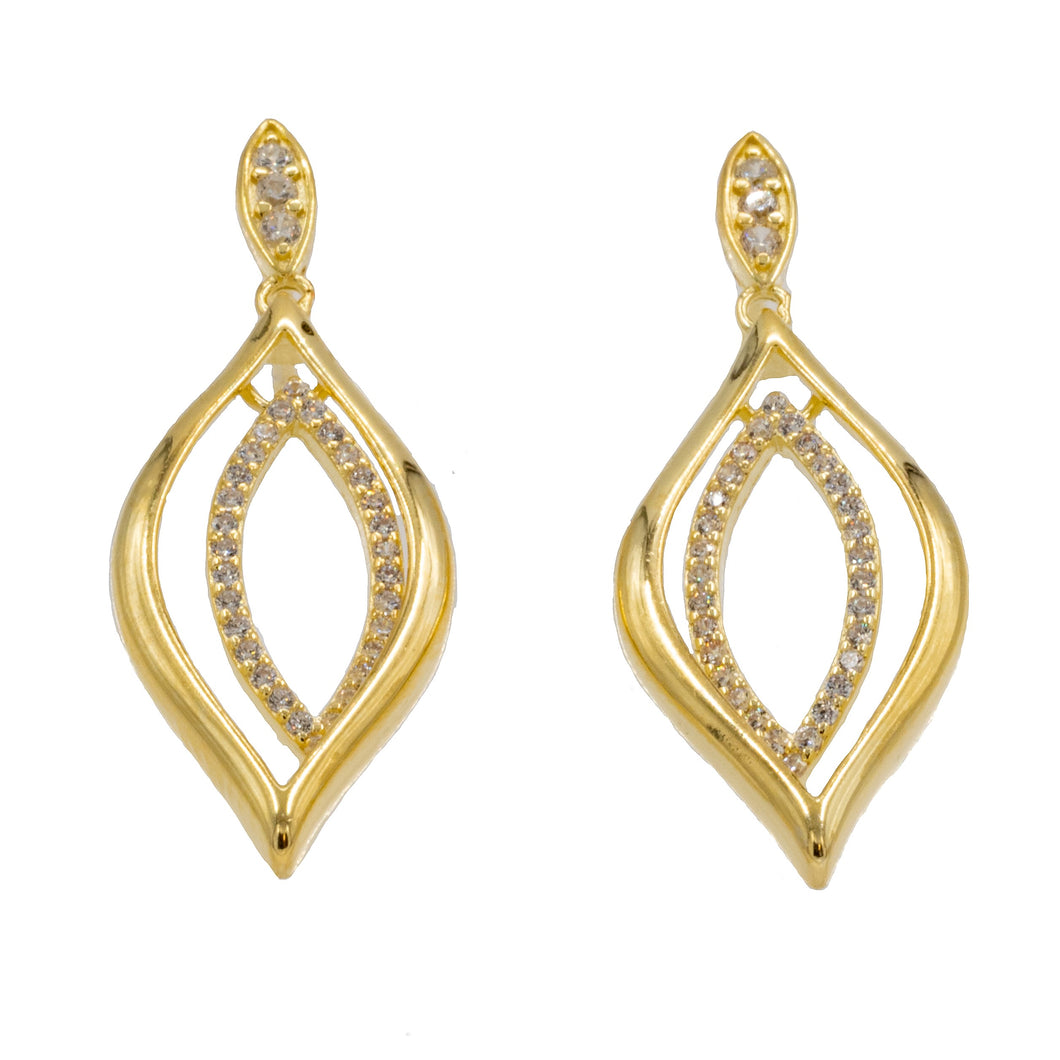 Golden glamour korvakorut 32mm kullattu hopea