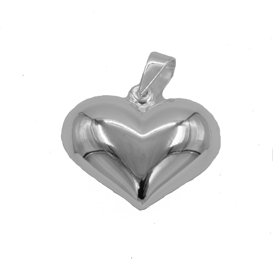 Iso hopeinen sydän riipus 22mm