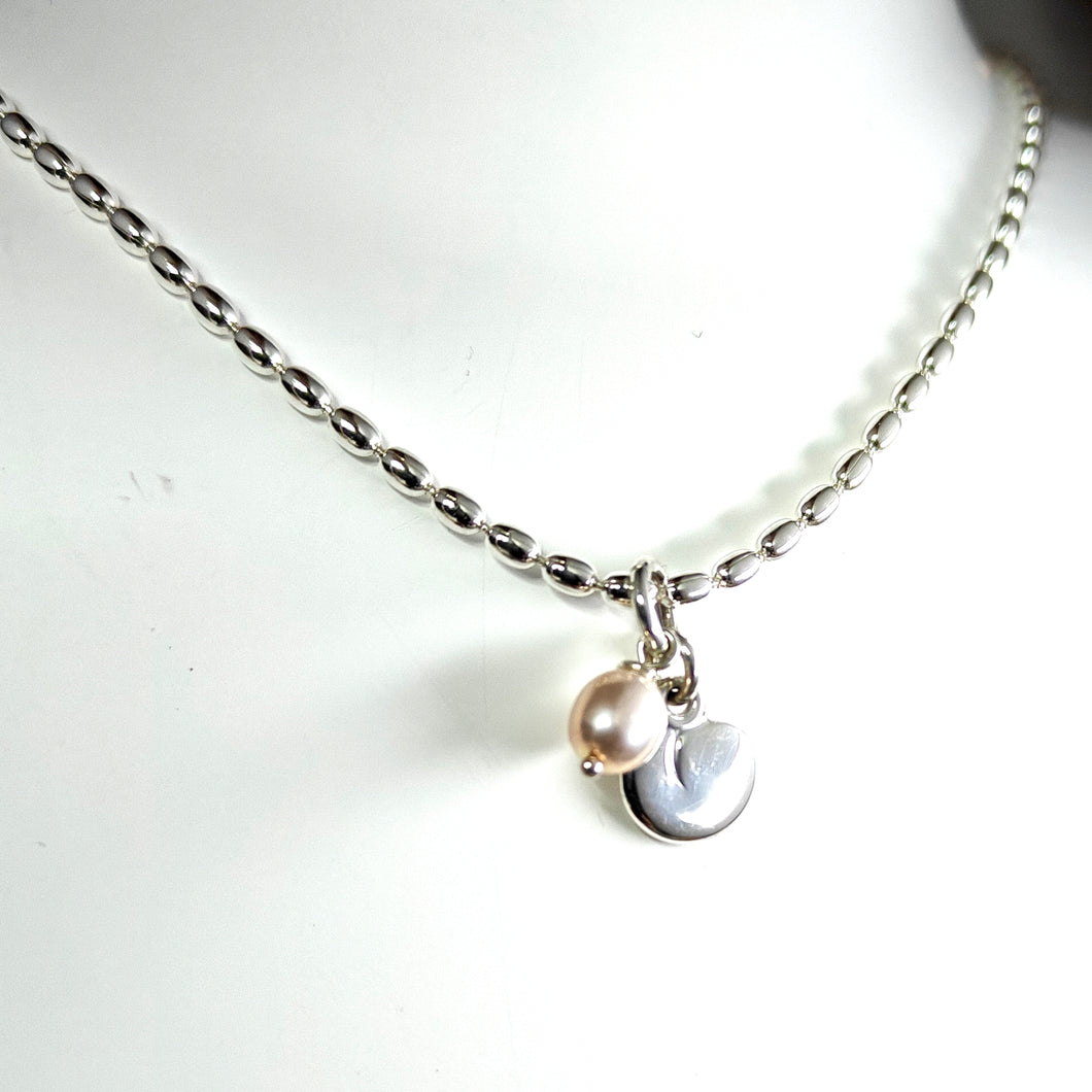 Kalevala Vanamo 45cm hopea, vaaleanpunainen helmi, second hand