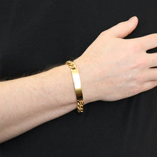 Lataa kuva Galleria-katseluun, Ace of Spades kullattu teräspanssariranneketju laatalla 10mm
