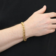 Lataa kuva Galleria-katseluun, Ace of Spades kullattu teräsranneketju panssari 10mm 22cm
