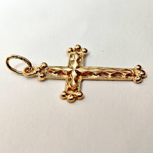 Lataa kuva Galleria-katseluun, Kotimainen koristeellinen 14k kultaristiriipus 25mm, second hand
