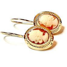 Lataa kuva Galleria-katseluun, Kultaiset Camee korvakorut 8x10mm second hand
