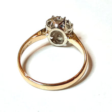 Lataa kuva Galleria-katseluun, Kotimainen Diana sinisafiiri-timanttisormus 14k kulta v. 1990 koko 16+, second hand
