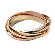Lataa kuva Galleria-katseluun, 14k kelta-valko-punakulta sormus 3-osainen koko 15,5 second hand
