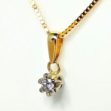 Load image into Gallery viewer, Timantti-riipus 0,05ct , keltakulta/valkokulta, second hand
