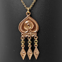 Load image into Gallery viewer, Kalevala Herttalehti riipus 60cm pronssi, second hand

