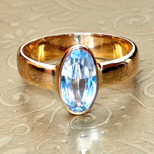 Lataa kuva Galleria-katseluun, Sinikivinen 14k kultasormus, koko 18, second hand
