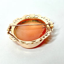 Lataa kuva Galleria-katseluun, Kotimainen vintage Camee rintakoru v. -49 14k kulta 46x38mm, second hand
