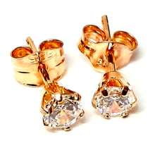 Load image into Gallery viewer, Kultaiset nappikorvakorut 3,5mm zirkoneilla, second hand
