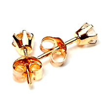 Load image into Gallery viewer, Kultaiset nappikorvakorut 3,5mm zirkoneilla, second hand
