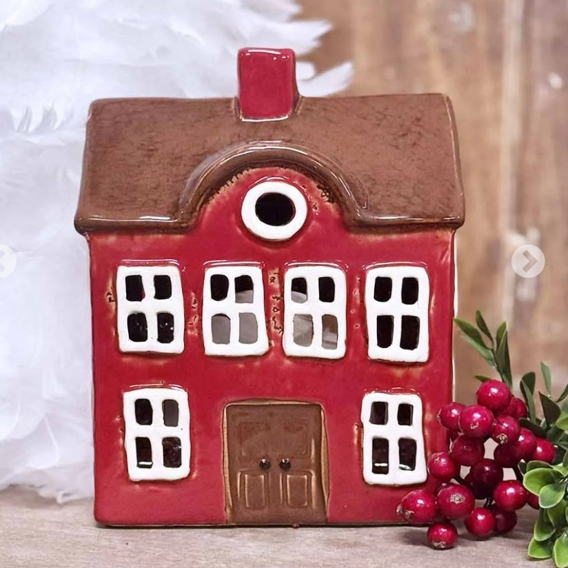 Punainen talolyhty 17cm