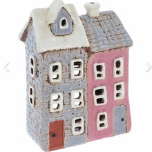 Lataa kuva Galleria-katseluun, Paritalo talolyhty, harmaa/roosa 17cm
