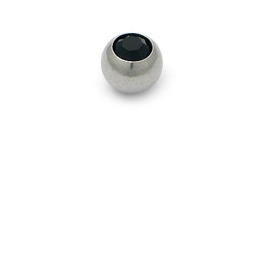 Jeweled Steel Ball 1.2 mm, Black Diamond , Pallo - Kirurginteräs 316L
