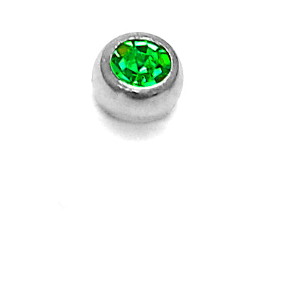 Jeweled Steel Ball 1.2 mm, Green, Pallo - Kirurginteräs 316L