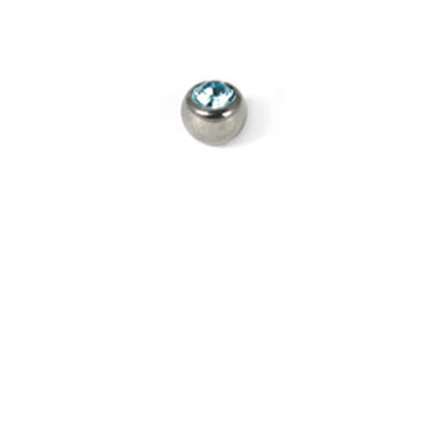 Jeweled Steel Ball 1.2 mm, Aqua, Pallo - Kirurginteräs 316L