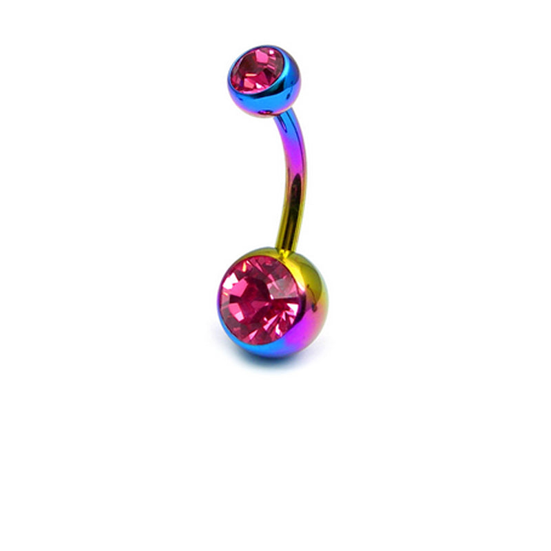 Anodized Rainbow Double Jewel, Pink, Napakoru - Titaani